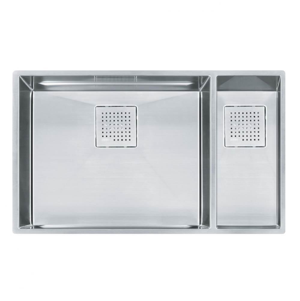 Peak 31-in. x 18-in. 16 Gauge Stainless Steel Undermount Double Bowl Kitchen Sink - PKX160