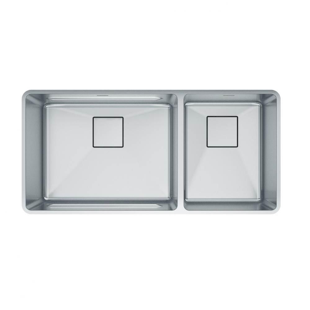 Pescara 38-in. x 18-in. 18 Gauge Stainless Steel Undermount Double Bowl Kitchen Sink - PTX160-37