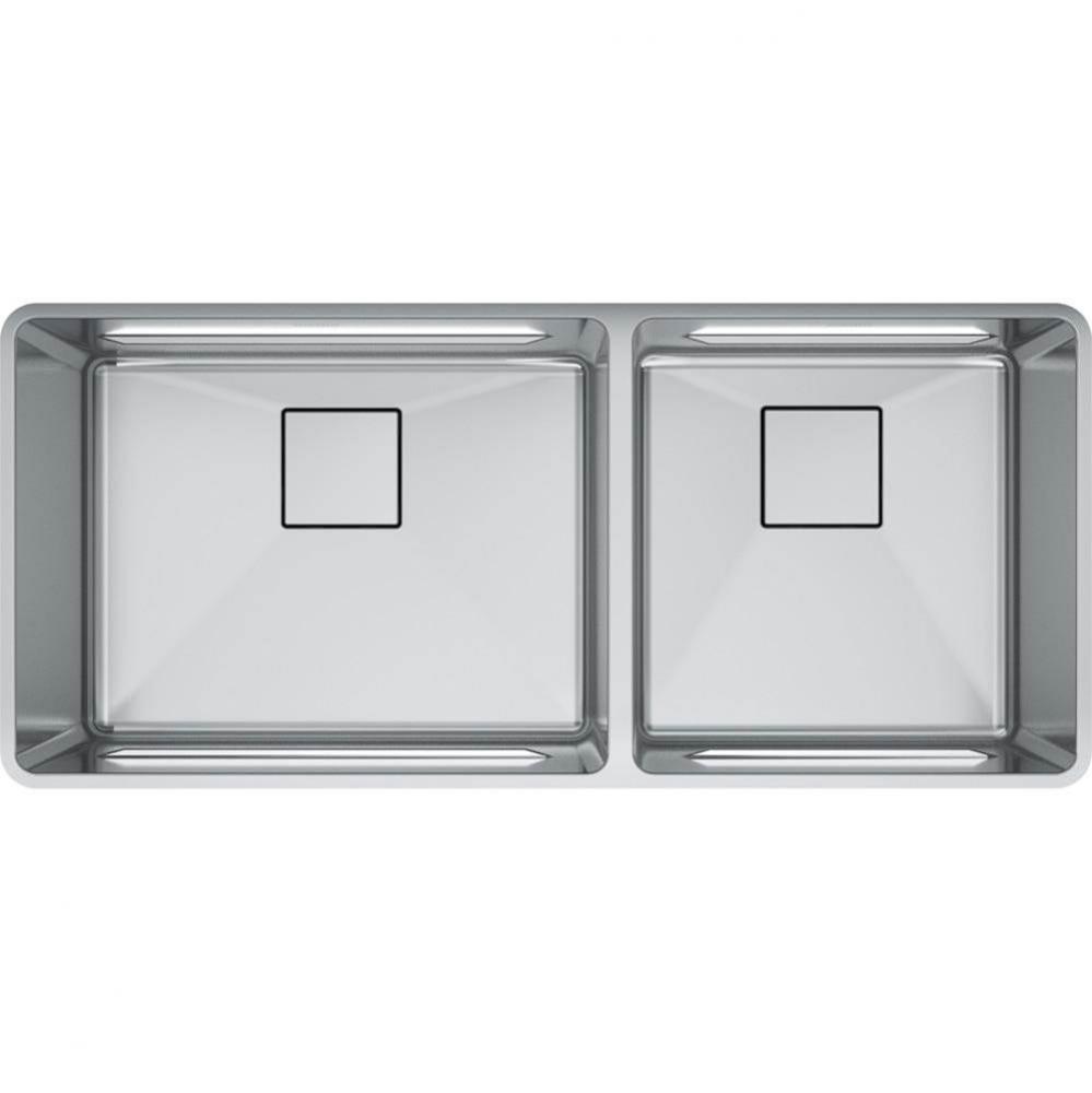 Pescara 41-in. x 18-in. 18 Gauge Stainless Steel Undermount Double Bowl Kitchen Sink - PTX160-40