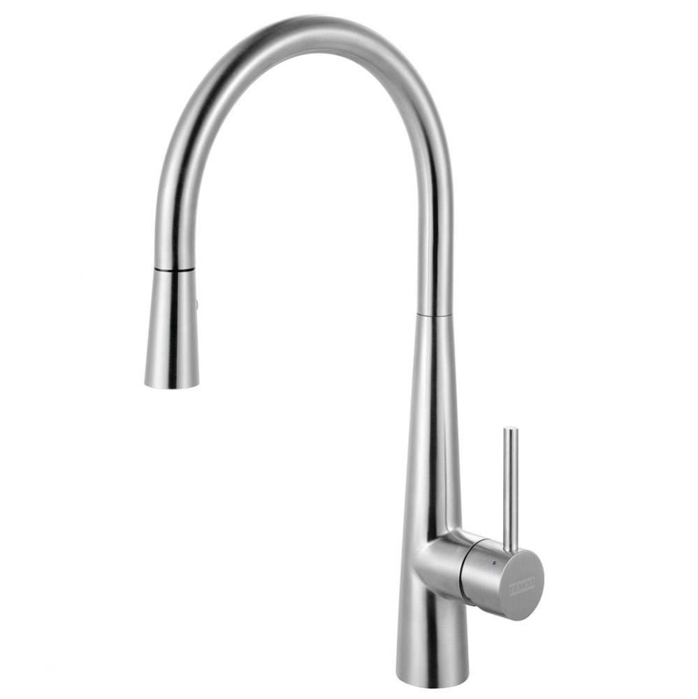 Steel 17.5-inch Single Handle Pull-Down Kitchen Faucet in Stainless Steel, STL-PD-304
