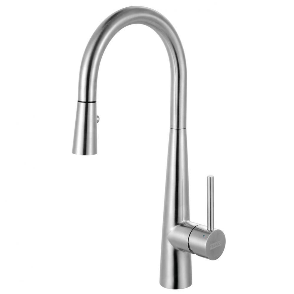Steel 16.7-in Single Handle Pull-Down Kitchen Faucet in Stainless Steel, STL-PR-304