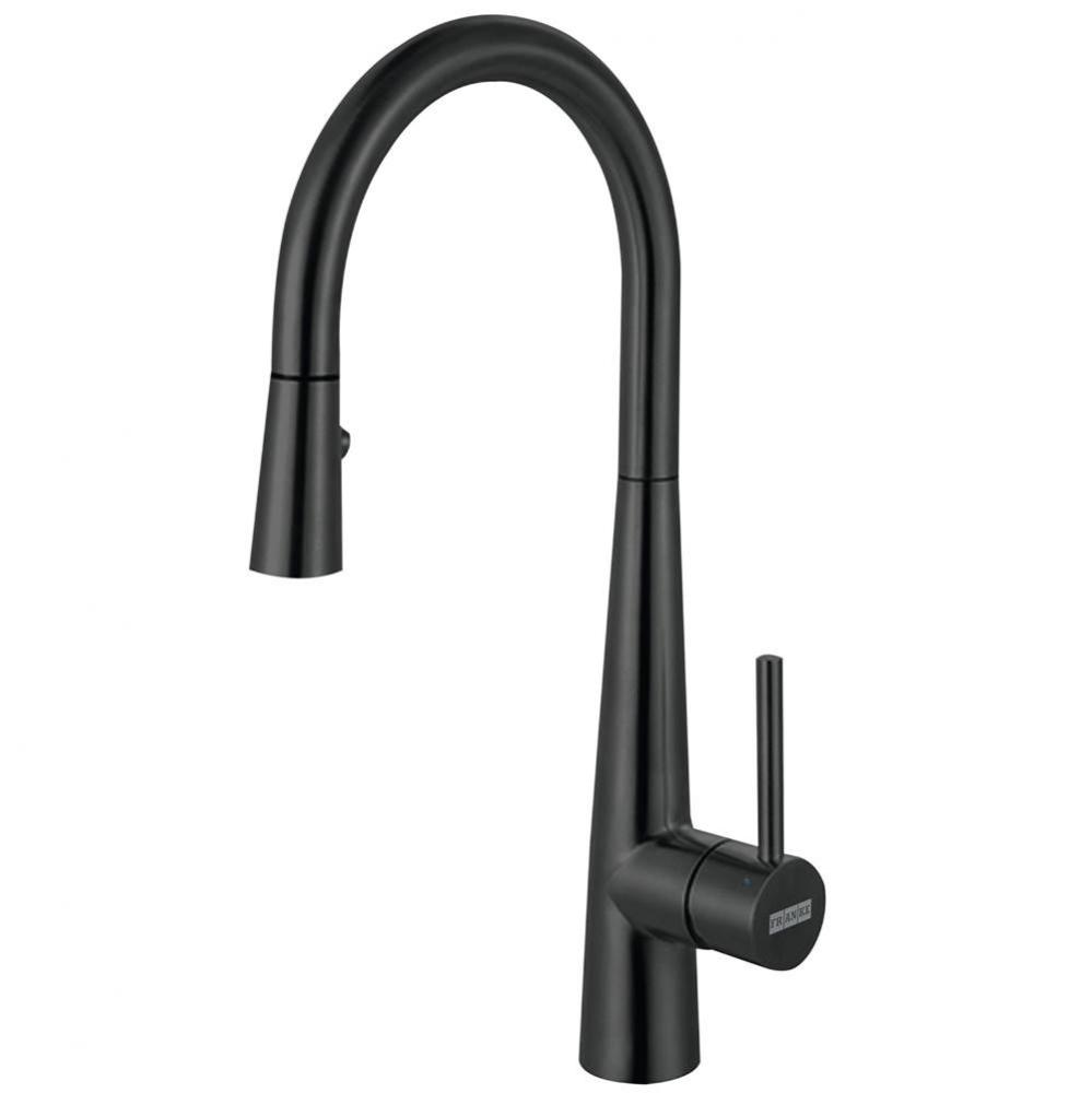 Steel 16.7-in Single Handle Pull-Down Kitchen Faucet in Industrial Black, STL-PR-IBK