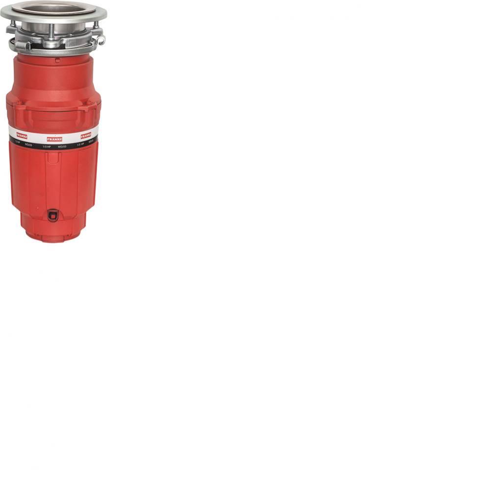 1/3 Horse Power Compact Waste Disposer Continuous Feed Torque Master 2400 RPM Jam-Resistant DC Mot