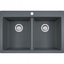 Franke DIG62D91-SHG - Granite Stone Grey Dbl Bowl