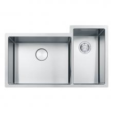 Franke CUX16021-W - Culinary Center 35-in.  x 21-in. 19 Gauge Stainless Steel Undermount Double Bowl Kitchen Sink Work