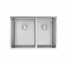 Franke CUX16024 - Cube 25.65-in. x 17.7-in. 18 Gauge Stainless Steel Undermount Double Bowl Kitchen Sink - CUX16024