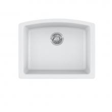 Franke ELG11022PWT - Ellipse 25.0-in. x 19.6-in. Granite Undermount Single Bowl Kitchen Sink in Polar White