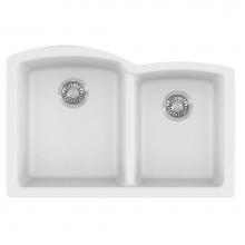 Franke ELG160PWT - Ellipse 33.0-in. x 21.7-in. Polar White Granite Undermount Double Bowl Kitchen Sink - ELG160PWT