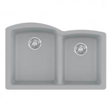 Franke ELG160SHG - Ellipse 33.0-in. x 21.7-in. Stone Grey Granite Undermount Double Bowl Kitchen Sink - ELG160STO