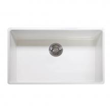 Franke FHK710-33WH - Farm House 33-in. x 20-in. White Apron Front Single Bowl Fireclay Kitchen Sink - FHK710-33WH
