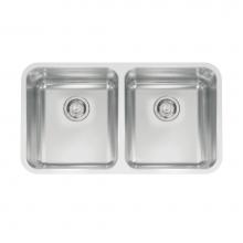 Franke GDX12031 - Grande 32.88-in. x 18.7-in. 18 Gauge Stainless Steel Undermount Double Bowl Kitchen Sink - GDX1203