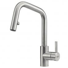 Franke KUB-PR-304 - Kubus Single Handle Pull-Down Kitchen Prep/Bar Faucet in Stainless Steel, KUB-PR-304