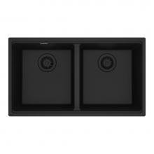 Franke MAG1201414-MBK - Maris Undermount 31-in x 17.81-in Granite Double Bowl Kitchen Sink in Matte Black