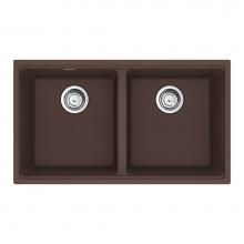 Franke MAG1201414-MOC-S - Maris Undermount 31-in x 17.81-in Granite Double Bowl Kitchen Sink in Mocha