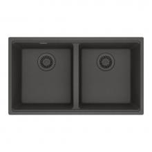 Franke MAG1201414-SLG - Maris Undermount 31-in x 17.81-in Granite Double Bowl Kitchen Sink in Slate Grey