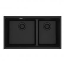 Franke MAG1601611LD-MBK - Maris Undermount 31-in x 17.81-in Granite Double Bowl Kitchen Sink in Matte Black