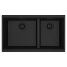 Franke MAG1601812LD-MBK - Maris Undermount 33-in x 18.94-in Granite Double Bowl Kitchen Sink in Matte Black