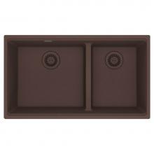 Franke MAG1601812LD-MOC - Maris Undermount 33-in x 18.94-in Granite Double Bowl Kitchen Sink in Mocha