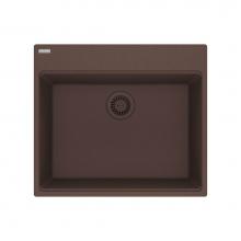 Franke MAG61023-MOC - Franke Maris Dual Mount 25-in x 22-in Fragranite Single Bowl Kitchen Sink in Mocha