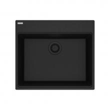 Franke MAG61023-ONY - Franke Maris Dual Mount 25-in x 22-in Fragranite Single Bowl Kitchen Sink in Onyx