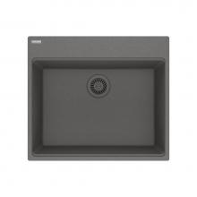 Franke MAG61023-SHG - Maris Topmount 25-in x 22-in Granite Single Bowl Kitchen Sink in Stone Grey