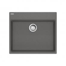 Franke MAG61023ADA-SHG-S - Maris Topmount 25-in x 22-in Granite ADA Single Bowl Kitchen Sink in Stone Grey