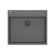 Franke MAG61023ADA-SHG - Maris Topmount 25-in x 22-in Granite ADA Single Bowl Kitchen Sink in Stone Grey