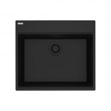 Franke MAG61023L-ONY - Franke Maris Dual Mount 25-in x 22-in Fragranite Dual Mount Single Bowl Laundry Sink in Onyx