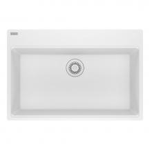 Franke MAG61029-PWT - Maris Topmount 31-in x 20.88-in Granite Single Bowl Kitchen Sink in Polar White