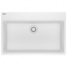 Franke MAG61031-PWT - Maris Topmount 33-in x 22-in Granite Single Bowl Kitchen Sink in Polar White