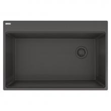 Franke MAG61031OW-SLG - Maris Topmount 33-in x 22-in Granite Single Bowl Kitchen Sink in Slate Grey