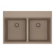 Franke MAG6201414-OYS - Franke Maris Dual Mount 31-in x 20.88-in Fragranite Double Bowl Kitchen Sink in Oyster