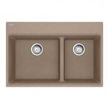 Franke MAG6601611LD-OYS-S - Maris Topmount 31-in x 20.9-in Granite Double Bowl Kitchen Sink in Oyster