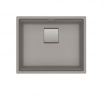 Franke PKG11020SHG - Peak 22.1-in. x 18.1-in. Granite Undermount Single Bowl Kitchen Sink in Stone Grey