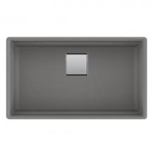 Franke PKG11031SHG - Peak 32.0-in. x 18.8-in. Granite Undermount Single Bowl Kitchen Sink in Slate Grey