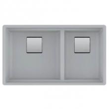 Franke PKG160LD-SHG - Peak 32.0-in. x 18.8-in. Granite Undermount Double Bowl Kitchen Sink in Stone Grey