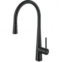 Franke STL-PD-IBK - Steel 17.5-inch Single Handle Pull-Down Kitchen Faucet in Industrial Black, STL-PD-IBK