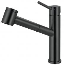 Franke STL-PO-IBK - Steel 9-in Single Handle Pull-Out Kitchen Faucet in Industrial Black, STL-PO-IBK