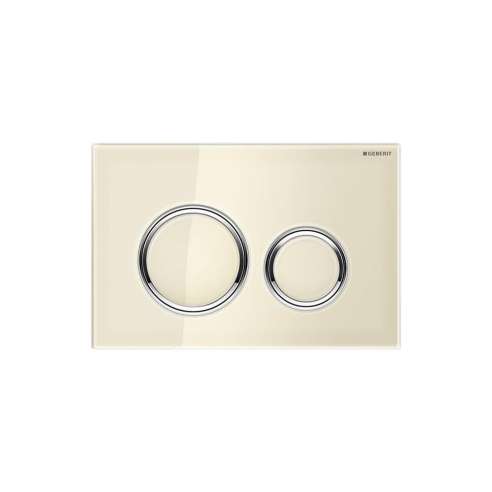 Geberit actuator plate Sigma21 for dual flush: sand grey, bright chrome-plated