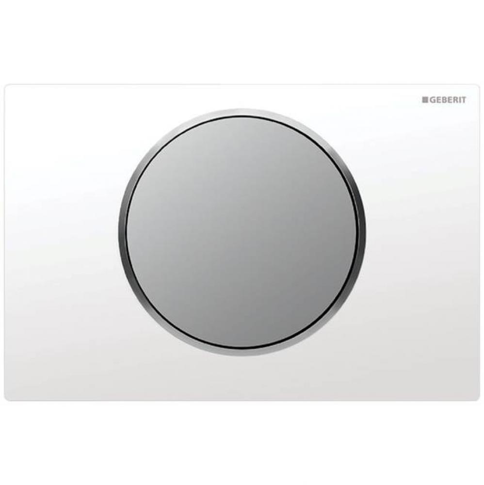 Geberit actuator plate Sigma10 for stop-and-go flush: white / matt chrome / matt chrome