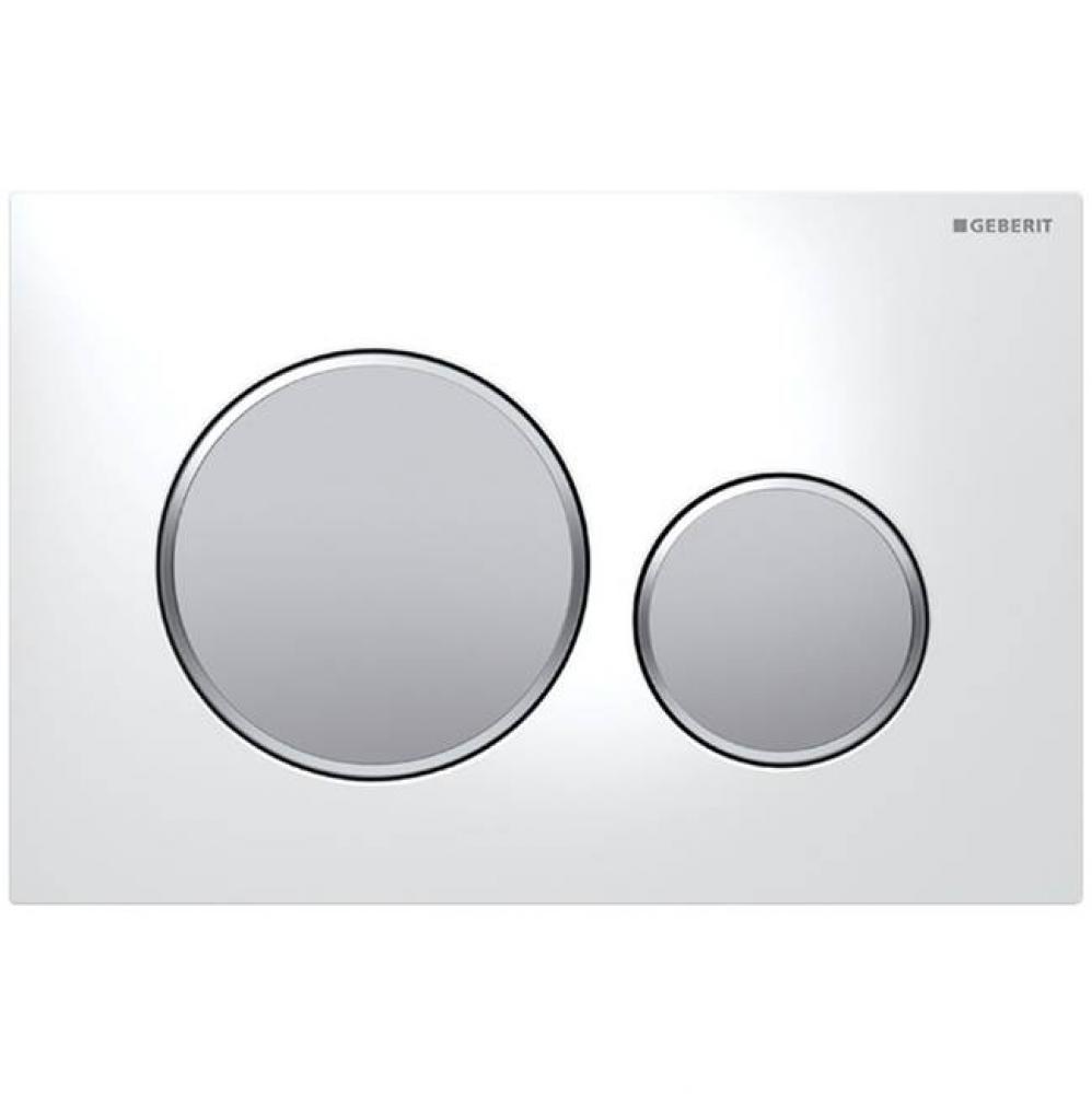 Geberit actuator plate Sigma20 for dual flush: white / matt chrome / matt chrome