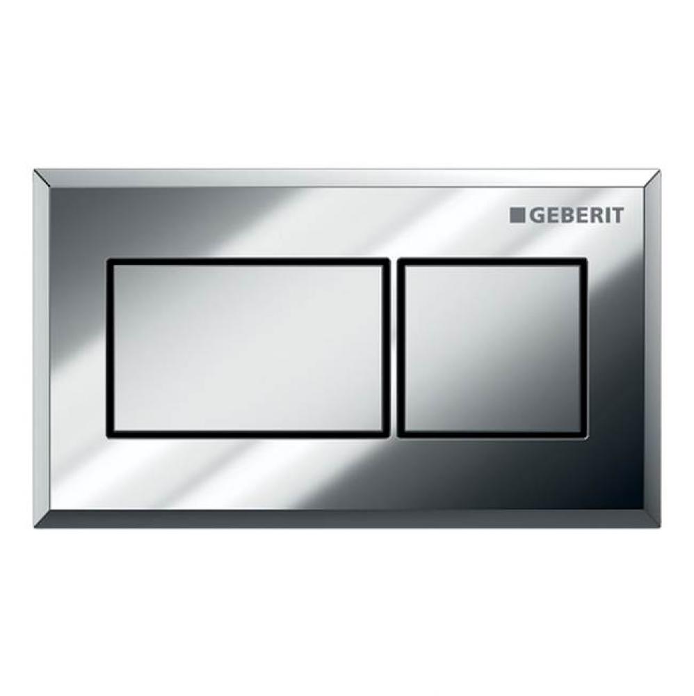 Geberit WC flush control with pneumatic flush actuation, dual flush, concealed actuator: bright ch