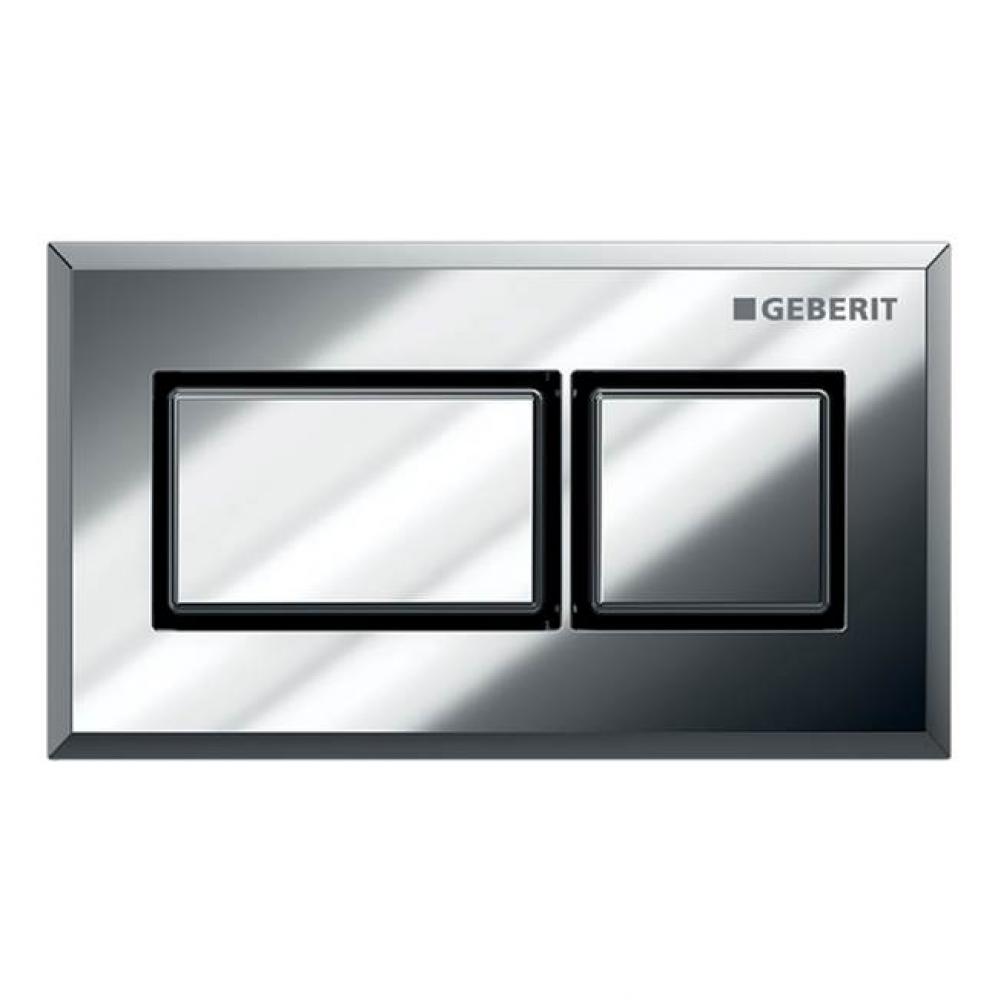 Geberit WC flush control with pneumatic flush actuation, dual flush, concealed actuator: bright ch