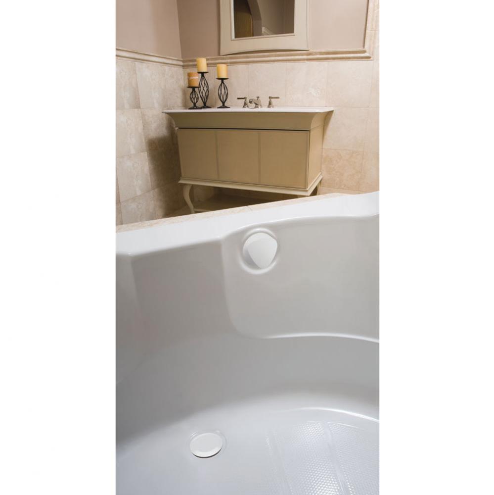 Ready-to-fit-set trim kit, for Geberit bathtub drain with TurnControl handle actuation: white alpi