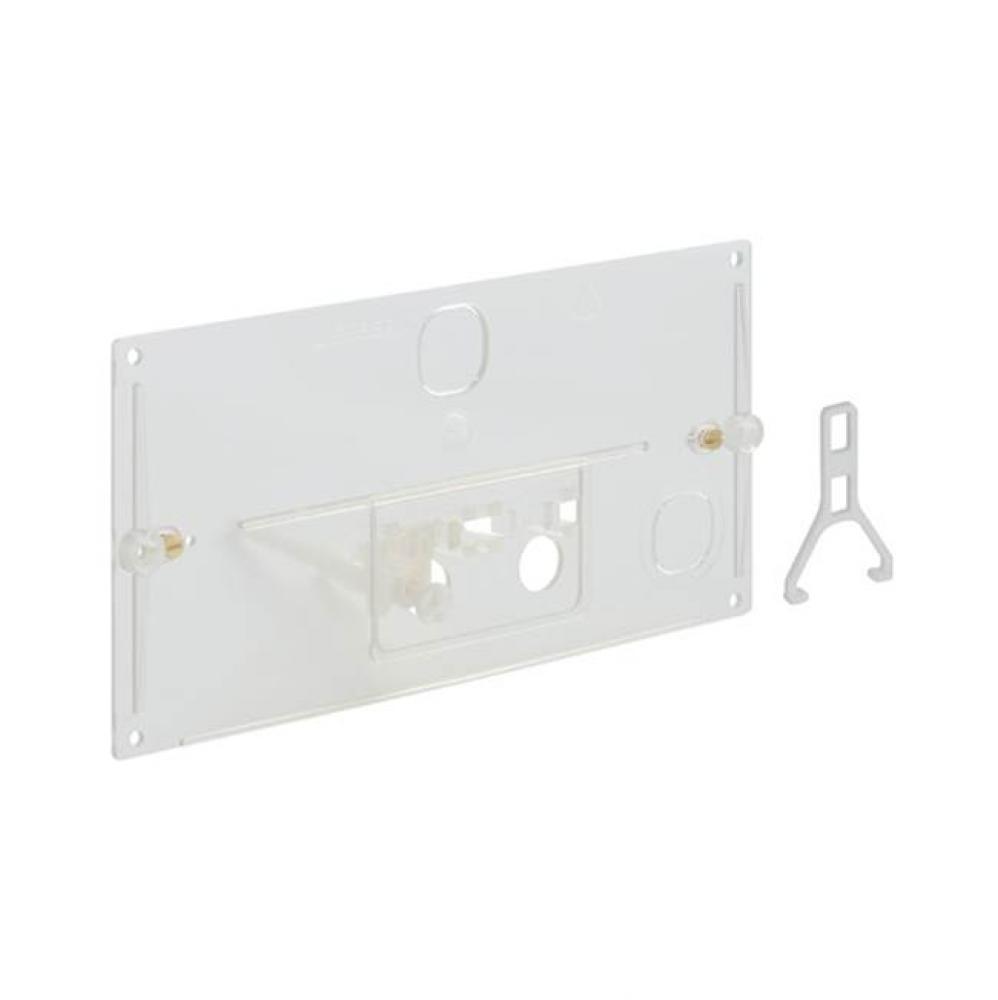 Geberit protection plate with brace and lever mechanism