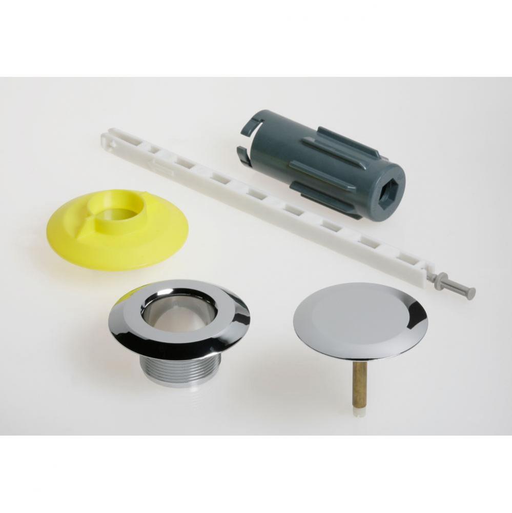 Ready-to-fit-set d52, for Geberit bathtub drain with push actuation PushControl: bright chrome-pla