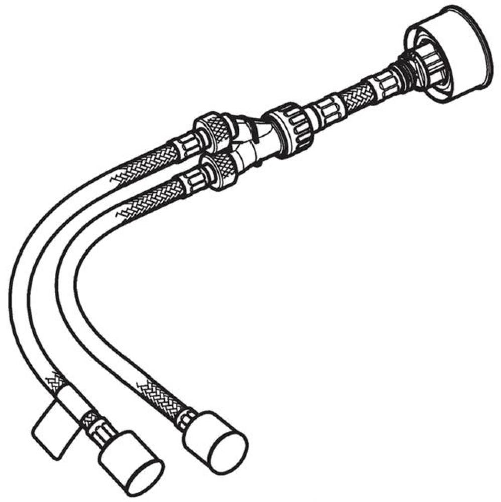 Reinforced braided hose for hydraulic servo lifter, for Geberit Omega concealed cistern 12 cm