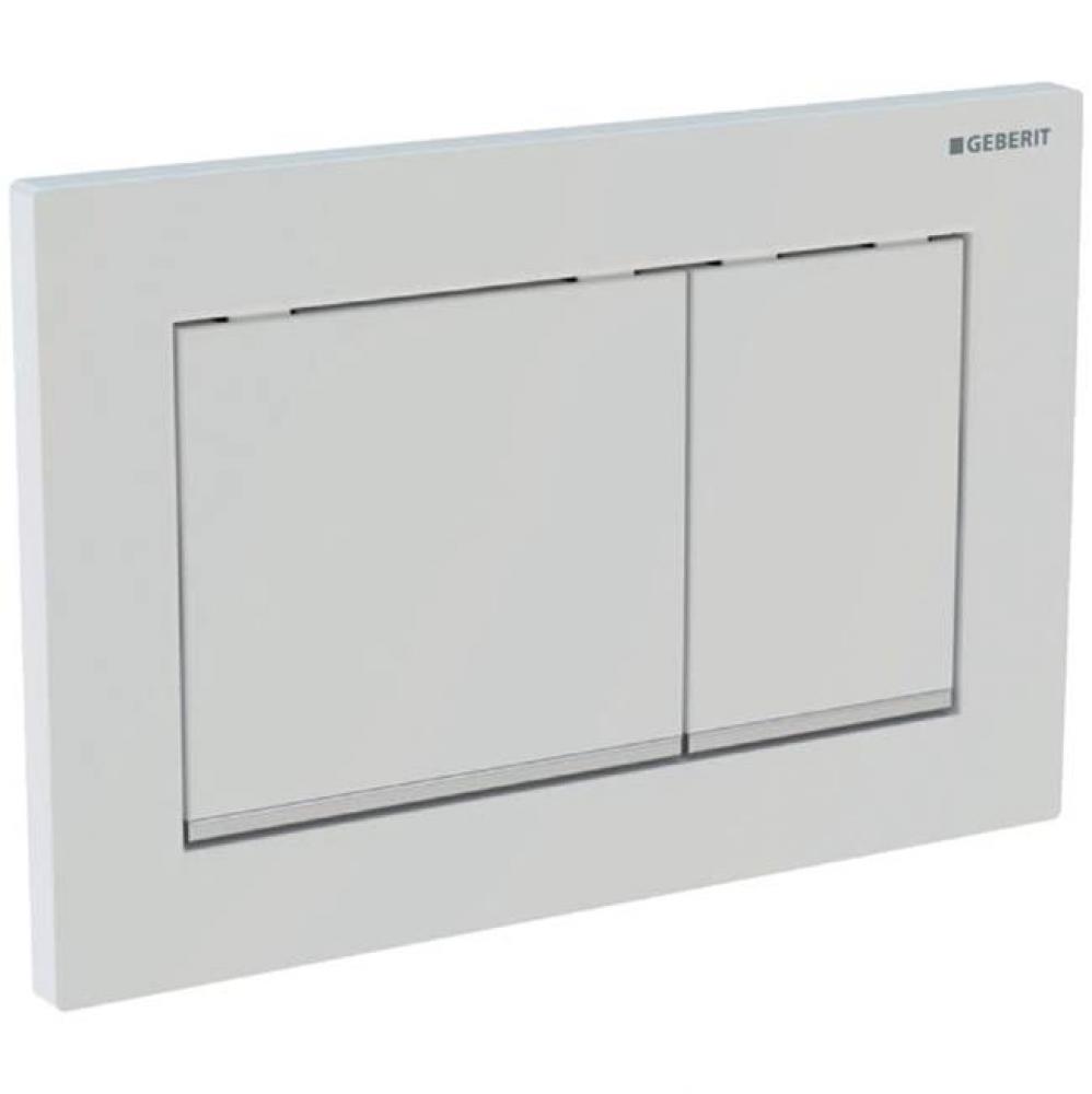 Geberit showroom actuator plate Omega30, dual flush: white / bright chrome / white