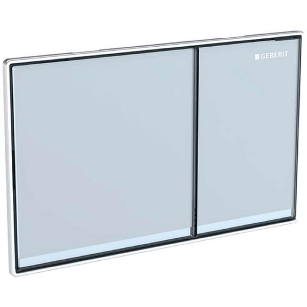 Geberit showroom actuator plate Omega60, dual flush: white glass