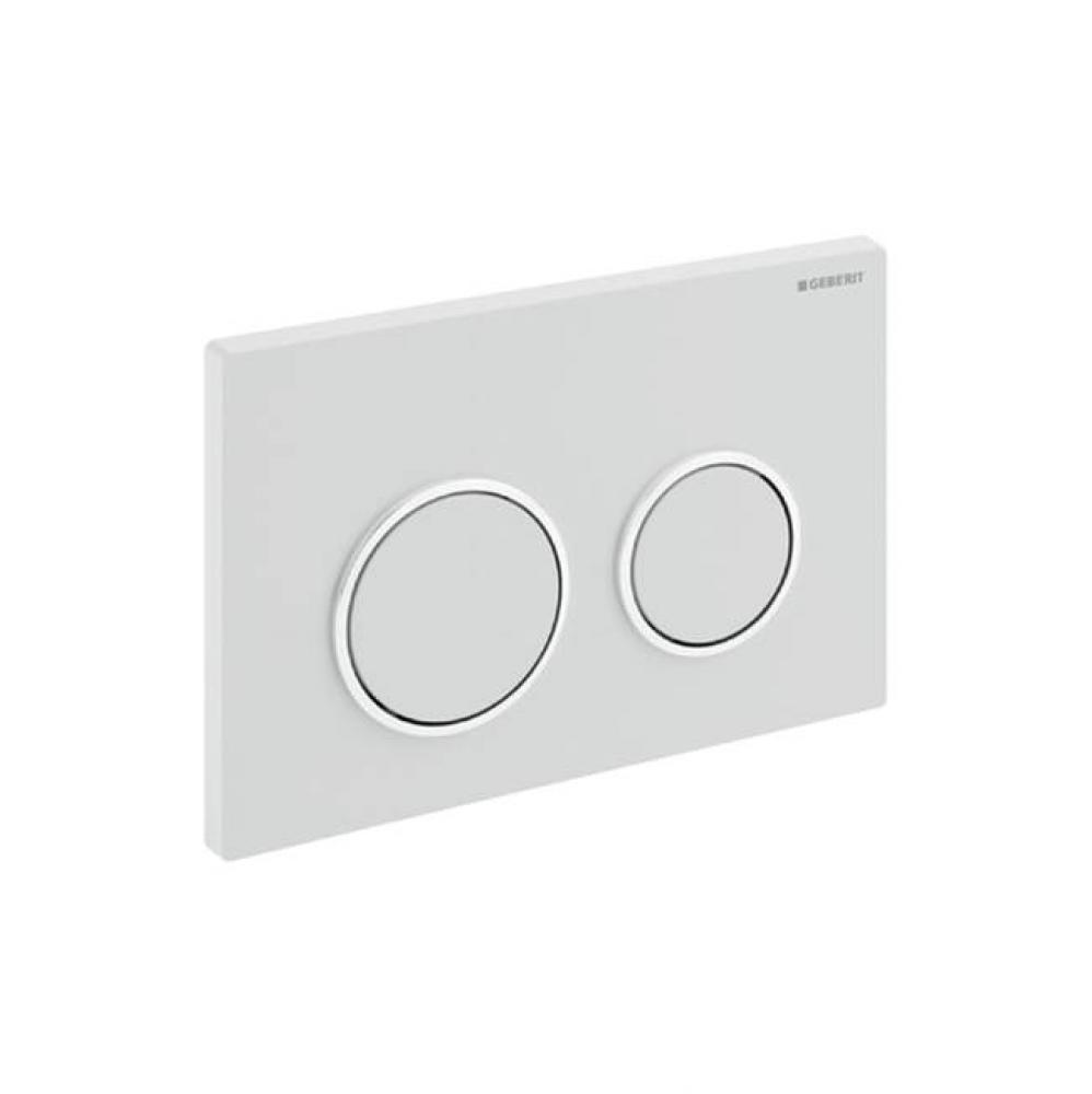 Geberit showroom actuator plate Omega20, dual flush: bright chrome / matt chrome / bright chrome